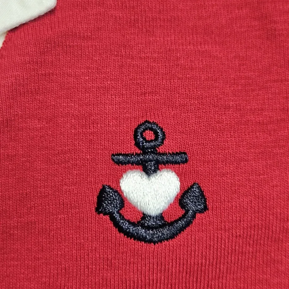 Vintage Gymboree Top Girls Size 5 Red Bon Voyage Collared Shirt Y2K NWT Anchor